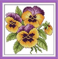 🌼 yeesam art cross stitch kits stamped for adults beginner kids, wild yellow poppy flowers 11ct 21×21cm diy embroidery needlework kit with preprinted patterns, easy and fun needlepoint project for christmas (yellow) logo