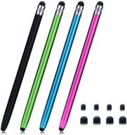 🖊️ 4 pack 2 in 1 touch screen stylus pens with 8 extra replaceable tips - compatible with ipad, iphone, tablets, samsung galaxy and more universal touch screen devices - briout stylus pens for better precision and functionality logo