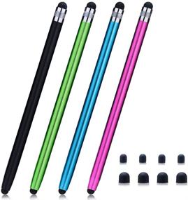 img 4 attached to 🖊️ 4 Pack 2 in 1 Touch Screen Stylus Pens with 8 Extra Replaceable Tips - Compatible with iPad, iPhone, Tablets, Samsung Galaxy and More Universal Touch Screen Devices - Briout Stylus Pens for Better Precision and Functionality