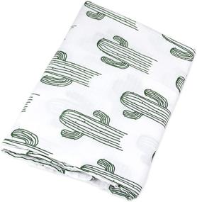 img 3 attached to 🌵 Oliver & Rain Muslin Swaddle Blanket 2 Pack, Newborn Baby Boy Girl, Cactus Print and Olive