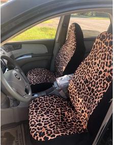 img 3 attached to 🐆 UNICEU Trendy Leopard Brown Wild Cheetah Print Car Seat Covers Set - 2 Pack Vehicle Seat Protectors for Auto Cars, Sedans, SUVs - Stylish Automotive Interior Covers