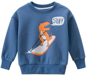 img 3 attached to Toddler Dinosaurs Sweatshirts Crewneck Pullover