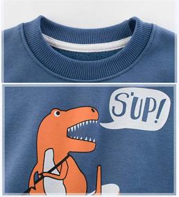 img 2 attached to Toddler Dinosaurs Sweatshirts Crewneck Pullover