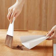 compact hand broom and dustpan set ideal for cleaning table, countertop, keyboard, pets hair, and small messes logo