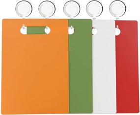 img 2 attached to 🔪 Nicesh Plastic Cutting Board Set - Thin, Durable, and Convenient - Set of 4