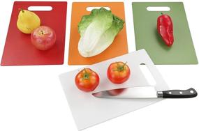 img 3 attached to 🔪 Nicesh Plastic Cutting Board Set - Thin, Durable, and Convenient - Set of 4