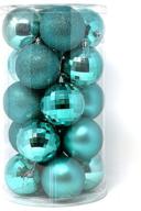 🎄 large christmas ornament balls for xmas tree - allgala 20 pk, 3 inch (8cm), 4 style - turquoise логотип