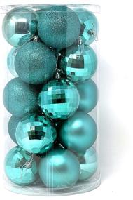 img 2 attached to 🎄 Large Christmas Ornament Balls for Xmas Tree - Allgala 20 PK, 3 Inch (8CM), 4 Style - Turquoise