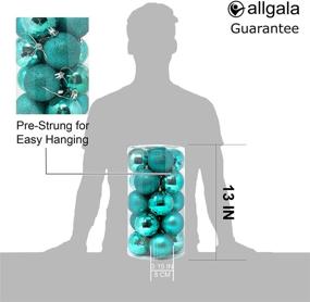 img 1 attached to 🎄 Large Christmas Ornament Balls for Xmas Tree - Allgala 20 PK, 3 Inch (8CM), 4 Style - Turquoise