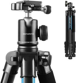 img 4 attached to 📸 INSTAFOTO 74'' Camera Tripod: Full Aluminum Ball Head, DSLR Tripod for Canon Nikon Cameras with 1/4'' Quick-Release Plate, Phone/Tablet Holder, Carry Bag - Max Load 17.6 lbs/8 kg