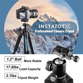 img 3 attached to 📸 INSTAFOTO 74'' Camera Tripod: Full Aluminum Ball Head, DSLR Tripod for Canon Nikon Cameras with 1/4'' Quick-Release Plate, Phone/Tablet Holder, Carry Bag - Max Load 17.6 lbs/8 kg