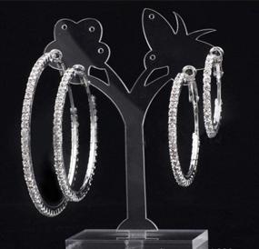 img 3 attached to 💎 Hypoallergenic Cubic Zirconia Big Hoop Earrings for Women Girls - 4 Pairs Ideal for Weddings, Parties, and Bridal Occasions