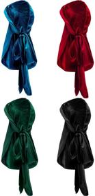 img 4 attached to Tatuo Pieces Velvet Durag Headwraps