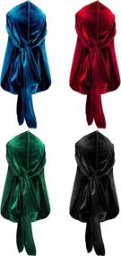 img 2 attached to Tatuo Pieces Velvet Durag Headwraps