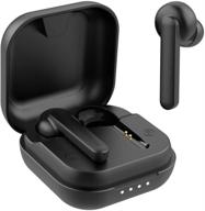 🎧 willful wireless earbuds: bluetooth v5.0, touch control, waterproof, secure fit, usb-c charge - black logo