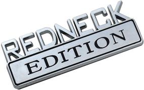 img 3 attached to 🚙 Enhance Your Ride with 2 Pack Redneck Edition Exterior Emblem Car Truck Boat Decal Logo Replacement for F-150 F250 F350 Silverado Ram 1500 (Chrome/Black)