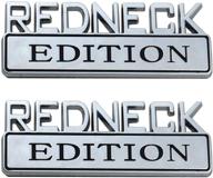 🚙 enhance your ride with 2 pack redneck edition exterior emblem car truck boat decal logo replacement for f-150 f250 f350 silverado ram 1500 (chrome/black) logo