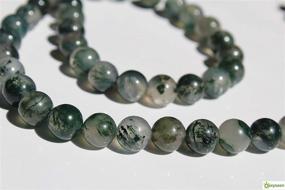 img 2 attached to 🌿 Moss Agate 8mm Natural Gemstone Beads - High Energy Healing Power for Jewelry Making, 1 Strand 15.5 Inch with 46-50 Well-Polished Round Beads - Oxxysaon