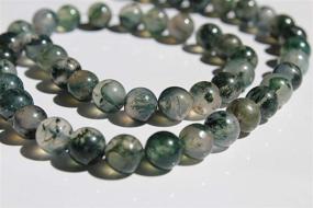 img 4 attached to 🌿 Moss Agate 8mm Natural Gemstone Beads - High Energy Healing Power for Jewelry Making, 1 Strand 15.5 Inch with 46-50 Well-Polished Round Beads - Oxxysaon