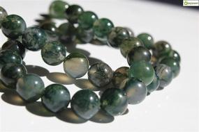 img 3 attached to 🌿 Moss Agate 8mm Natural Gemstone Beads - High Energy Healing Power for Jewelry Making, 1 Strand 15.5 Inch with 46-50 Well-Polished Round Beads - Oxxysaon