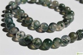 img 1 attached to 🌿 Moss Agate 8mm Natural Gemstone Beads - High Energy Healing Power for Jewelry Making, 1 Strand 15.5 Inch with 46-50 Well-Polished Round Beads - Oxxysaon