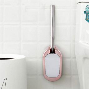 img 1 attached to 🚽 Effortless Hygiene: Nail-Free Rose Gold Wall Mount Toilet Brush Set with Self-Opening/Closing Lid - Stainless Steel Bathroom Accessory