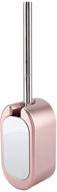 🚽 effortless hygiene: nail-free rose gold wall mount toilet brush set with self-opening/closing lid - stainless steel bathroom accessory logo