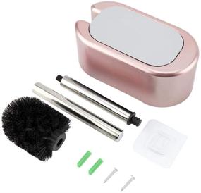 img 3 attached to 🚽 Effortless Hygiene: Nail-Free Rose Gold Wall Mount Toilet Brush Set with Self-Opening/Closing Lid - Stainless Steel Bathroom Accessory