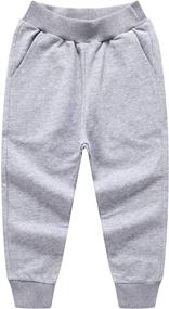 img 4 attached to 👖 ALALIMINI Elastic Waistband Toddler Joggers - Boys' Sweatpants for Comfortable Clothing