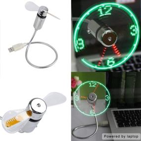 img 2 attached to ☀️ Stay Cool and Up-to-Date with USB Mini Flexible Time Clock Fan - LED Light Display: A Must-Have Cool Gadget