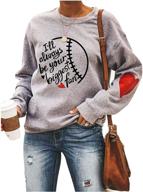 stylish baseball pullover tops for women: raglan 👚 long sleeve sweatshirt with casual round neck blouse design логотип