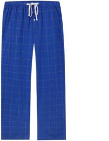 img 4 attached to Stay Comfortable in Style with Vulcanodon Lightweight Pockets Bottoms Navy Plaid Men's Sleep & Lounge Attire