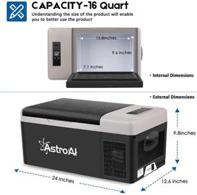 img 2 attached to 🚗 AstroAI 12В Автомобильный холодильник Портативный морозильник 16 кварталей Холодильник для автомобиля, RV, фургон, транспортное средство - 15Л портативный морозильник (-4℉~68℉) для кемпинга, путешествий - 12/24В пост. ток и 100/240В перемен. ток - Идеальный подарочный выбор для большой переносимости и универсальности.