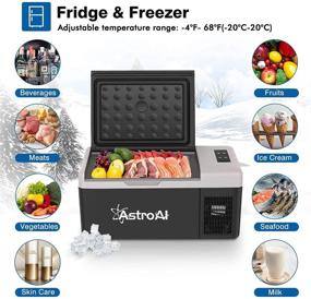 img 3 attached to 🚗 AstroAI 12V Car Refrigerator Portable Freezer 16 Quart Fridge for Car, RV, Van, Vehicle - 15L Portable Freezer (-4℉~68℉) for Camping, Travel - 12/24V DC and 100/240V AC - Perfect Gift Choice for Great Portability and Versatility