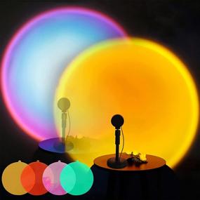 img 4 attached to 🌅 DLPIN Sunset Lamp: Adjustable 360° Height Night Light with Color Changing Feature, Ideal for Self-Media Light, Weddings, Birthdays, Restaurants, and Photo Backgrounds - Perfect Gifts