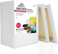 🎨 phoenix 8x10 inch white blank cotton stretched canvas artist painting set - pack of 10 - 5/8 inch profile triple primed for oil & acrylic paint logo