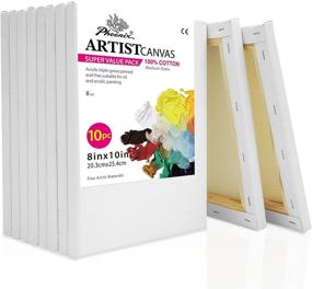 img 4 attached to 🎨 PHOENIX 8x10 Inch White Blank Cotton Stretched Canvas Artist Painting Set - Pack of 10 - 5/8 Inch Profile Triple Primed for Oil & Acrylic Paint