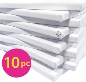 img 3 attached to 🎨 PHOENIX 8x10 Inch White Blank Cotton Stretched Canvas Artist Painting Set - Pack of 10 - 5/8 Inch Profile Triple Primed for Oil & Acrylic Paint