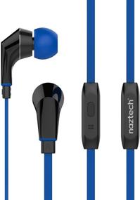 img 2 attached to Naztech NX80 Stereo Earphones with NoiseHush Technology: High Fidelity Sound, Tangle-Free Cable, In-line Mic & Control Button - Blue/Black