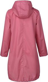 img 2 attached to QZUnique Women's Pink Packable Waterproof Rain Jacket Poncho Raincoat with Hood - Stay Dry & Stylish!