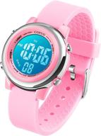 🌊 waterproof kids digital sport watch for girls and boys - led outdoor watch with alarm, stopwatch, and luminous display - child wristwatch for sports activities logo