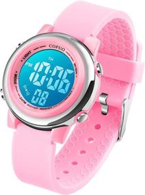 img 4 attached to 🌊 Waterproof Kids Digital Sport Watch for Girls and Boys - LED Outdoor Watch with Alarm, Stopwatch, and Luminous Display - Child Wristwatch for Sports Activities