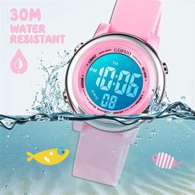img 1 attached to 🌊 Waterproof Kids Digital Sport Watch for Girls and Boys - LED Outdoor Watch with Alarm, Stopwatch, and Luminous Display - Child Wristwatch for Sports Activities