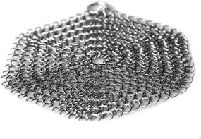 img 2 attached to 🧽 GAINWELL Steel Chainmail Scrubber – 7x7 inch Cast Iron Cleaner