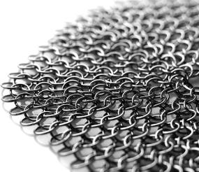 img 1 attached to 🧽 GAINWELL Steel Chainmail Scrubber – 7x7 inch Cast Iron Cleaner