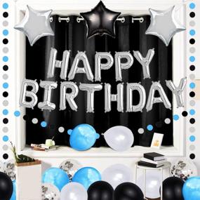 img 1 attached to 🎉 Risehy 19th Birthday Party Decorations Set - Foil Happy Birthday Banner, Number 19 Balloons, Star Shape Balloons, & More!