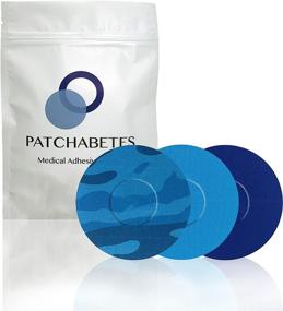 img 1 attached to 🩸 Patchabetes - tslim Adhesive Patches: Blue Camo Mixed Pack for Guardian, CGM, Libre & More