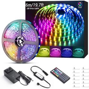 img 4 attached to 🌈 Toodour 20ft RGB LED Strip Lights: Color Changing Kit with RF Remote for Bedroom, Kitchen, TV, Ceiling - Home Decor Lighting