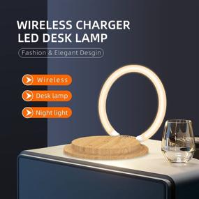 img 1 attached to 💡 Wireless Charger LED Bedside Lamp: Adjustable Nightstand Light with 3 Brightness Levels, Eye-Caring Touch Desk Lamp for Bedroom Dorm Home Office Decor & Gifts