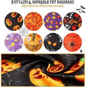 img 1 attached to 🎃 Halloween Dog Bandana Set: 8 Pieces of Festive Pet Kerchief Scarfs for Cats and Dogs